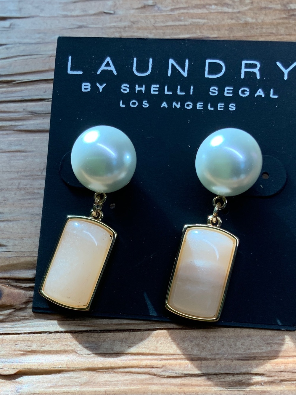 Laundry By Shelli Segal Gold-Tone Pink Pearl Drop Earrings